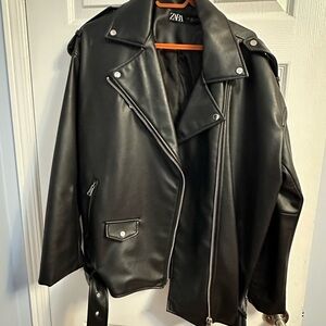Zara oversized faux leather jacket. Size large.